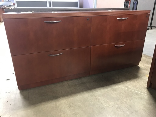 4 Drawer Lateral Credenza Dark Cherry