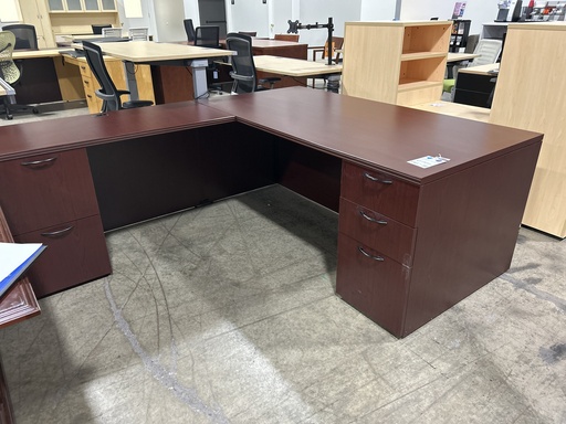 36x72 OFS Mahogany L Shape LH Desk