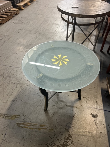 26" Round Glass Side Table 