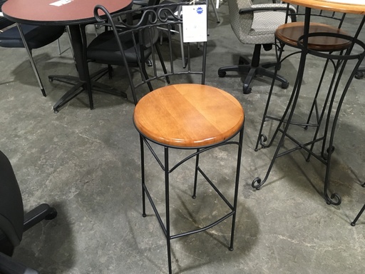 High Top Stool with Rod Iron Base