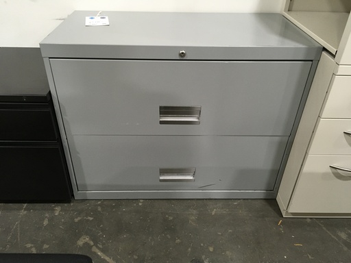 2 Drawer Grey Lateral File Cabinet