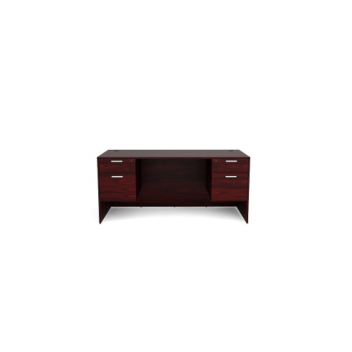 [D3066DP MAH] Euroline 30x66 Dbl Ped Desk Mahogany