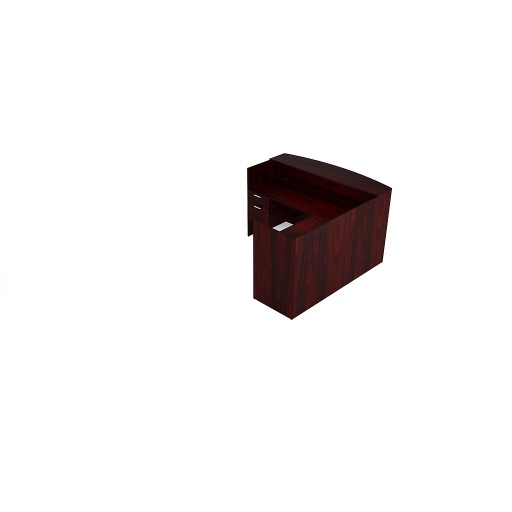 Euroline Reception Desk RH return Sgl Ped Mahogany