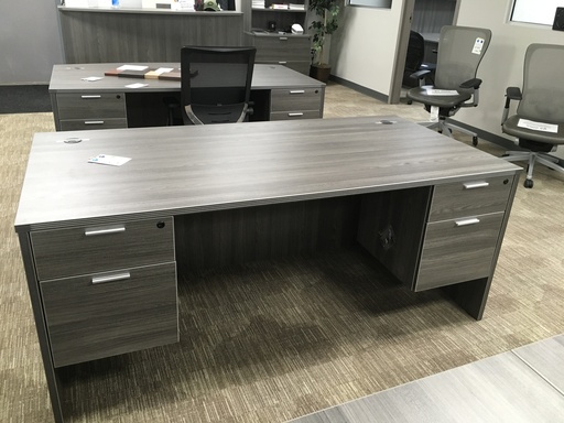 Euroline 36x71 Dbl Ped Desk Grey