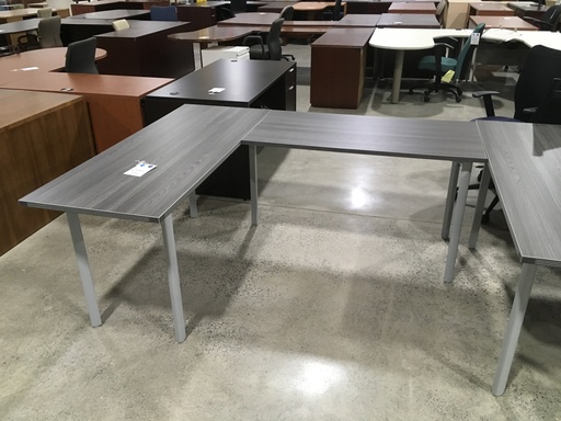 Euroline Essy L Desk 24"x60"x72" Grey