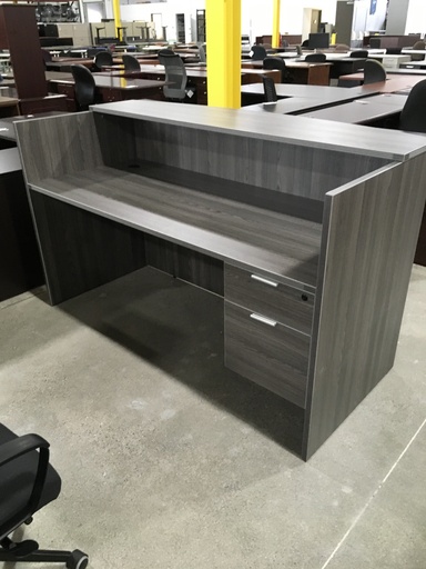 Euroline 30x71 Reception Desk Sgl Ped Grey