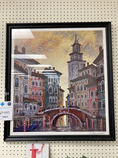 Black Framed Town Art 29x32