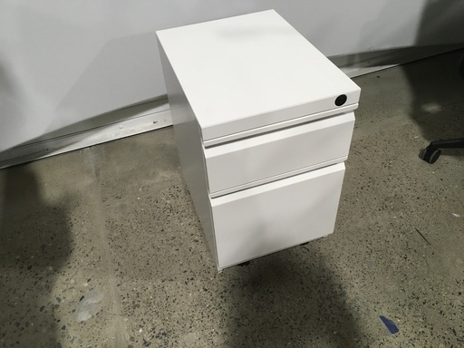 2 Drawer White Mobile Ped