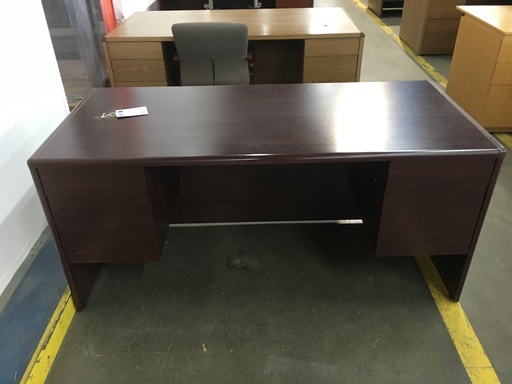 30x66 Hon Double Ped Desk Mahogany