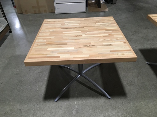 36" Square Butcher Block w/ Silver Arch Base New *List $998*