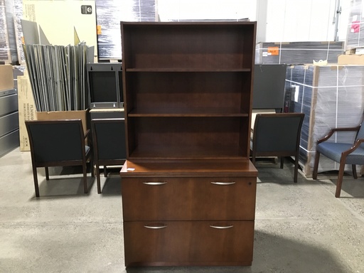 36” 2 Drawer Lat File w Hutch (Flat Pulls)