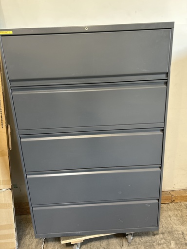 42" Hon Dark Grey - 5 Drawer Lateral