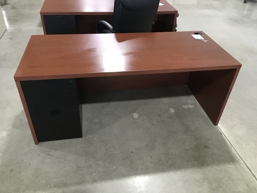 28x70 Single Ped Cherry Desk