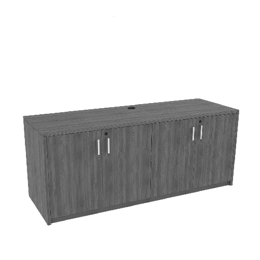 [C2471P-6 SG] Euroline 71" Credenza w/ storage units Grey