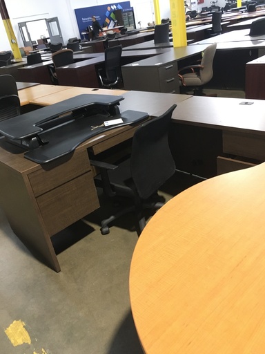 30x60 L-Desk RH (Brown Walnut)