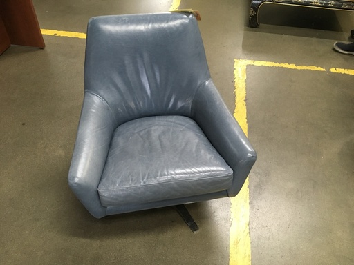 Blue Leather Lounge Chair