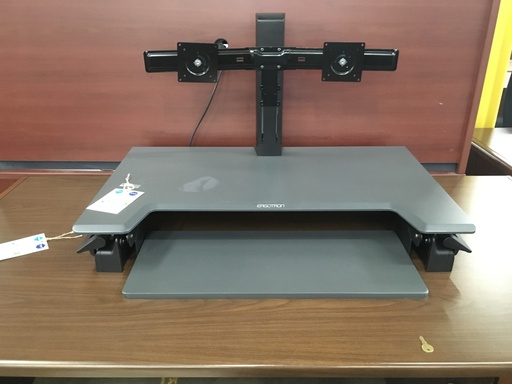 Black Ergotron Sit Stand Double Mount