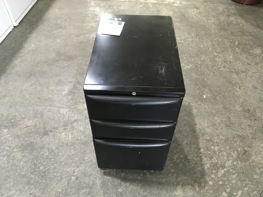 3 Drawer Black Mobile Ped