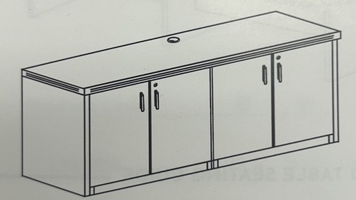 [C2471P-6 Mah] Euroline 71" Credenza w/ storage unit Mahagony