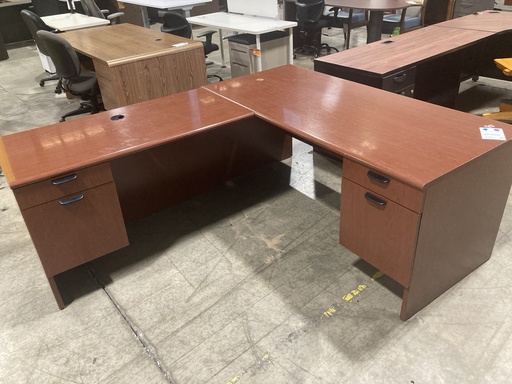 30x66 LH Cherry L Shape Desk