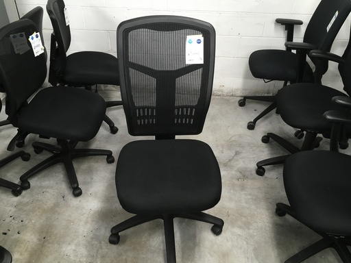 High Mesh Back Cloth Seat Black No Arms