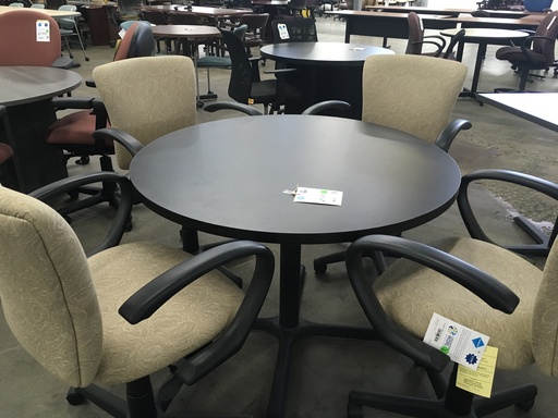 42" Round Table Black